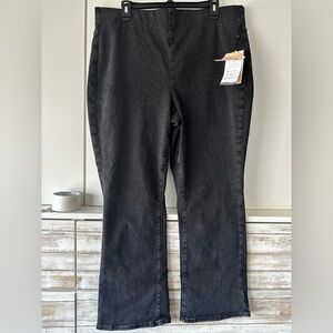 🖤 NWT NYDJ Pull-On Black Jeans 1X Petite Slim Boot Lift Tuck